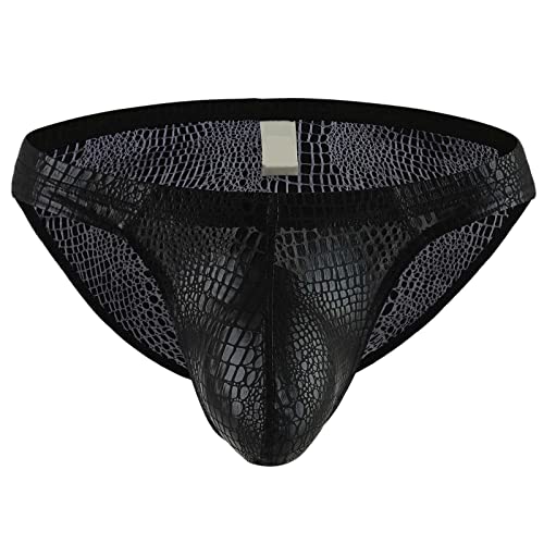 Herren Wetlook Slip Microfaser Slip Slips Männer Tanga String Stretch Unterhosen Bequeme Weiche Tangaslip Unterhosen Sportunterwäsche Schwarz XL von Generic