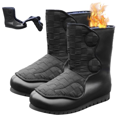 Herren Winter Extra Weite Diabetikerschuhe aus Baumwolle, Damen Warm Gefüttert Winterstiefel, Bequem rutschfest Winterschuhe Women Black 37 von Generic