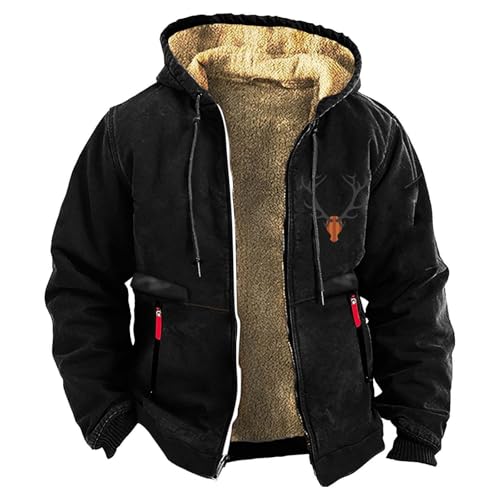Herren Winter Fleece Warm Wasserdicht Jacke Winterjacke Übergangsjacke Vintage Windbreaker Winterjacke Stehkragen Motorrad Militär Fliegerjacke Warehouse Deal Retourenware von Generic