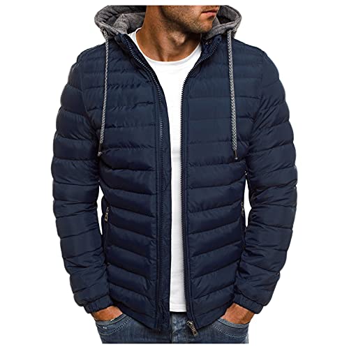 Herren - Winter-Jacke Mantel Leisure Plus Größe Mütze mit Reißverschluss Taschen -gepolsterten warm Jack Hose Herren Fahrradjacke Gelb Herren von Generic