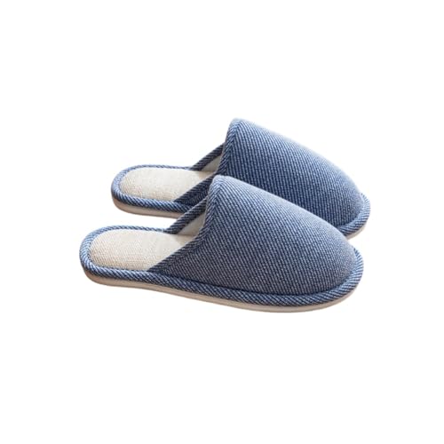 Herren Winter Pantoffeln Home Lässig Komfort Damen Hausschuhe Innen Rutschfest Flach Memory Schaum 40-41 EU,Blau von Generic