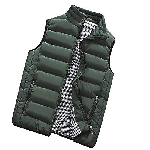Herren Winter Weste Steppweste Fleece Warm Weste Herren Leichte Weste Stehkragen Warme Weste Winddicht Ärmellose Weste Herren Militärgrün XXXXXL, Militärgrün, 5X-Large von Generic