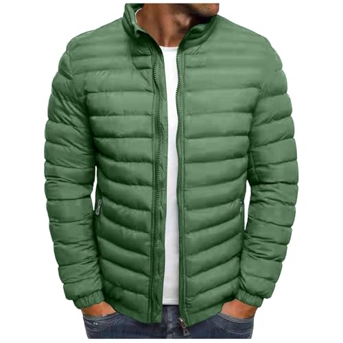Herren Winterjacke Steppjacke ohne Kapuze Leichte Daunenjacke Wandern Übergangsjacke Autumn Winter Jacke Bequeme Softshelljacke Outdoor Jacken Puffer Herren-Jacken Einfarbig Übergroße Bomberjacke von Generic
