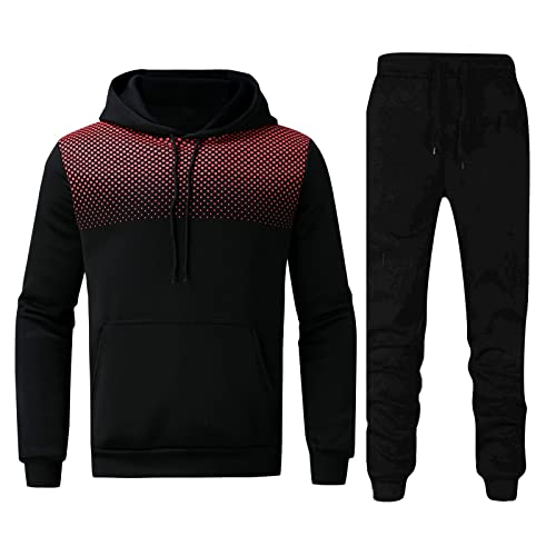 Herren Wintersport Zweiteiliger Freizeit Fitness Polka Dot Hoodie Pullover Hose Winter Warmer Joggen Für Herren e Weste Herren Klettverschluss Anzug Reithosen Western von Generic