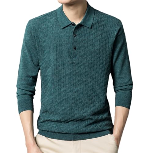 Herren Wolle Polos Kleidung Herbst Und Winter Umlegekragen Strickhemden Langarm Pullover EN8 L von Generic