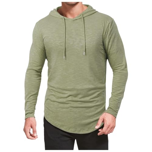 Herren Workout Hoodie Sommer Langarm Stretch Sweatshirt Running Schnell Trocken Sportliches Shirt Herren Lange Ärmel Kapuzenpullover Dehnbar Leicht Men Sweatshirts Polyester und Spandex von Generic
