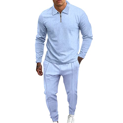 Herren Zweiteiliger Mode Casual Nachtwäsche Hosen Baumwolle Pijama Set Homewear Schlafoverall Overall Jumpsuit Lang Warm Pyjama Herbst Winter Langarm Hausanzug Sleepwear Set Pyjamahose Schlafanzug von Generic