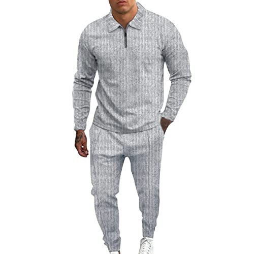 Herren Zweiteiliger Mode Casual Nachtwäsche Hosen Baumwolle Pijama Set Homewear Schlafoverall Overall Jumpsuit Lang Warm Pyjama Herbst Winter Langarm Hausanzug Sleepwear Set Pyjamahose Schlafanzug von Generic