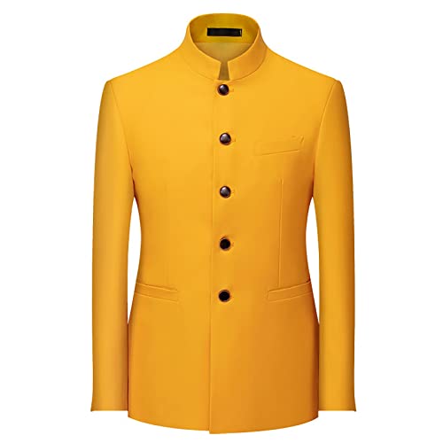 Herren chinesischer Tunika Anzug Schlankes Blazer Set mit Stehkragen Knopf Jacken Hosen Sets Traditionelles Uniform Bräutigam Kleid von Generic