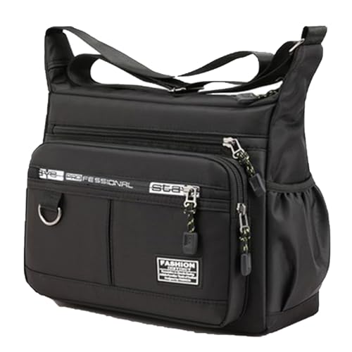 Herren der Tasche | Umhängetasche aus Oxford-Stoff, Reißverschluss mit multifunktionalem Reißverschluss. Der leichte Polyestergurt ist verstellbare Taschen Pe, Schwarz , riferimento alla descrizione von Generic