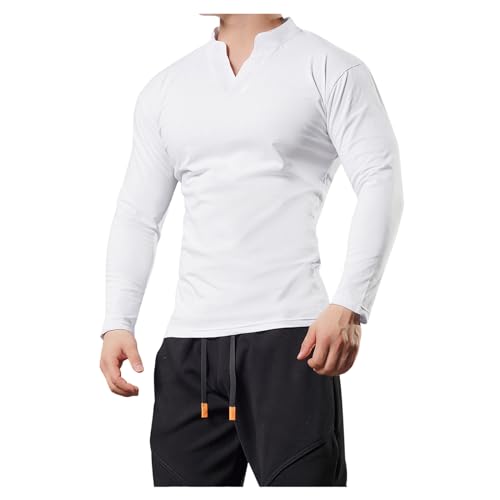 Herren -sporthemd Langarm Langarm Solidfarbe Sport Hemd Hemd Kragen Atmungsaktives Trainingshemd von Generic