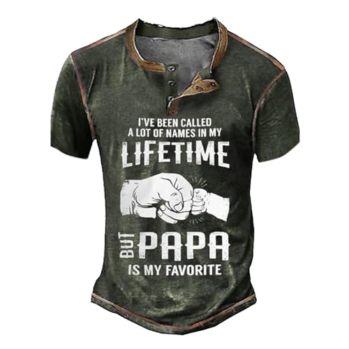 Herrenarmbanduhren Mit Licht Ich wurde in Meinem Leben viele Namen genannt, Aber Papa ist Mein Lieblings-Vintage-Herren-3D-Shirt zum Vatertag | Braune Sommerbaumwolle | Herren-T-Shirt, (AG, M) von Generic