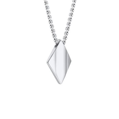 Herrenhalsketten, Wolframstahl, personalisierte geometrische quadratische Rautenhalsketten von Generic