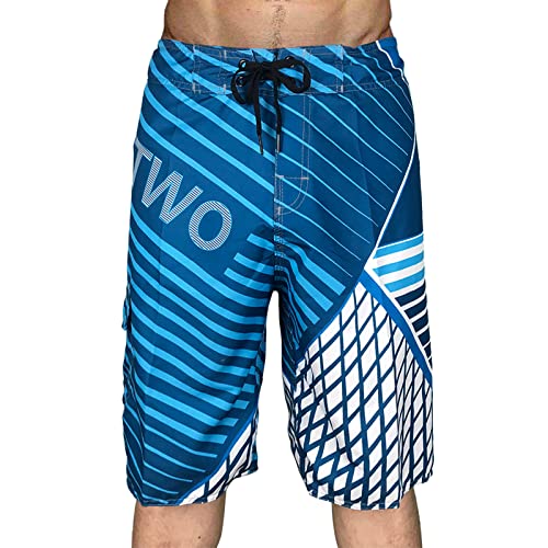 Herrenmode Freizeit und Fitness Sport Plus Size Five Surf Schnelltrocknende Strandhose Shorts Badehose Herren Kurz Slip (Blue, XXL) von Generic