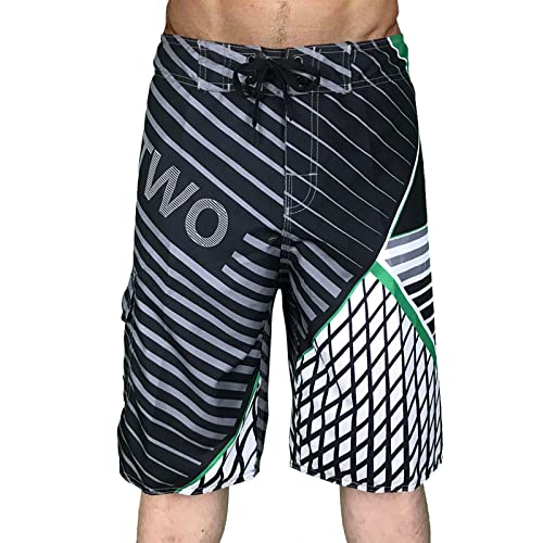 Herrenmode Freizeit und Fitness Sport Plus Size Five Surf Schnelltrocknende Strandhose Shorts Badehose Herren Kurz Slip (Green, XL) von Generic