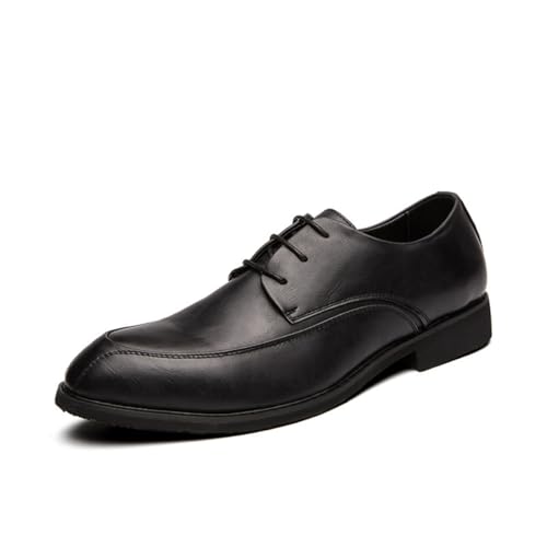 Herrenmode Wildleder Kleid Walking Dress Schuhe Klassische Schnürung Formelle Hochzeitsschuhe,Schwarz,43 EU von Generic