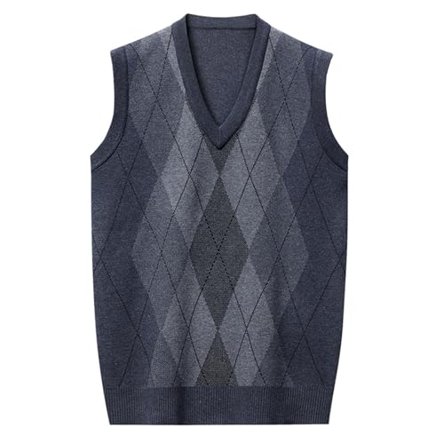 Herrenpullover Weste Schatz Kragenpullover Springer Ärmellose Rhombus Angepasst von Generic