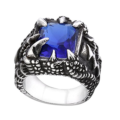 Herrenring aus Edelstahl im Vintage-Stil mit Drachenklaue und quadratischem Edelstein Herrenring aus Edelstahl im Vintage-Stil mit Drachenklaue und quadratischem Edelstein von Generic