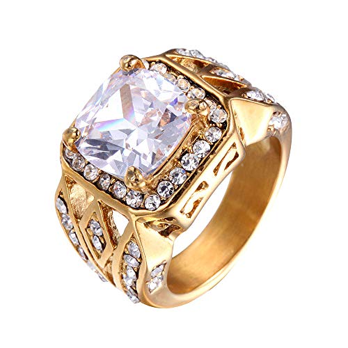 Herrenring im Vintage-Stil aus Edelstahl mit Zirkonia-Kristallen von Generic