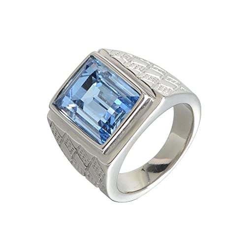 Herrenringe aus Edelstahl mit rechteckigem Stein von Generic