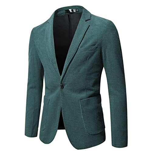 Herrensakko Herren Slim Fit Sportlich Anzugjacke 1 Knöpfe Einfarbig Freizeit Sportsakko für Hochzeit Business Anzugjacke Herrensakko Mode von Generic