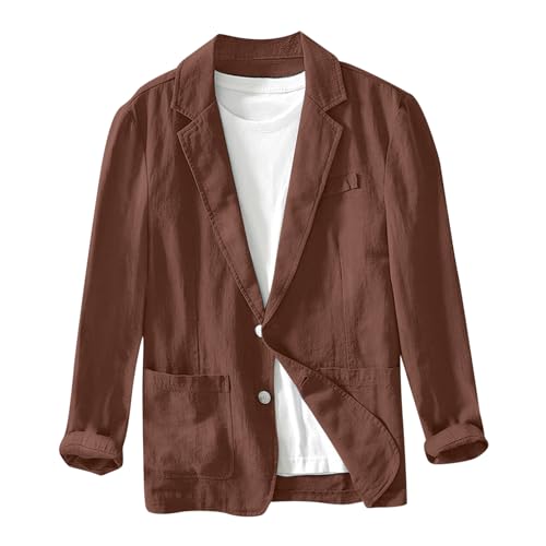 Herrensakko Sommer Sakko Herren Leinen Leicht Sportlich Sportsakko Blazer Herren Sommer Große Größen Sakkos Business Anzug Jacken Sport Mantel Stilvolle Alltagsanzüge Anzugjacke von Generic