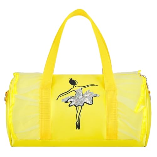 Hieronymus Taschen Süße Ballett-Tanztasche für Kinder, Tutu-Kleid, Tanztasche, personalisierte Tasche für Mädchen, Ballerina-Reisetasche Taschen Organisator Billig (Yellow, One Size) von Generic