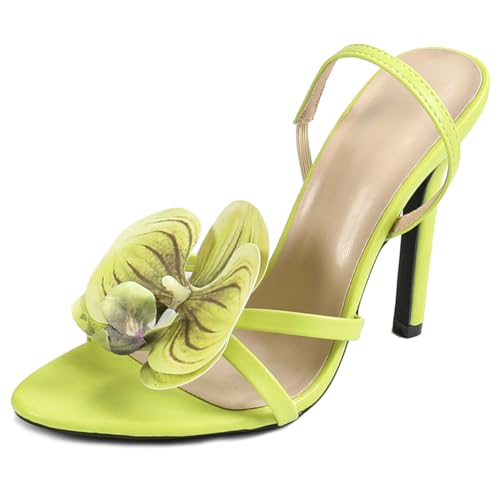 High Heel Sandalen Damen Runde Offene Zehen Sexy Glattleder Kreuzbänder Dünn 3D Blumen Deko Bequem Vielseitig Party Sommer Stiletto,Grün,38 EU High Heel Sandalen Damen Runde Offene Zehen Sexy Glattleder Kreuzbänder Dünn 3D Blumen Deko Bequem Vielseitig Party Sommer Stiletto,Grün,38 EU von Qynthra