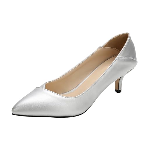 High Heels Damen Spitz - Pumps Kitten-Heel Abendschuhe Geschlossen Hochzeitsschuhe Klassische Brautschuhe Business Büroschuhe Slingback Partyschuhe Einfarbig Elegante Damenschuhe von Generic