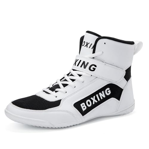 High Top Wettkampfschuhe Für Boxer, Atmungsaktive Leichte Männliche Boxstiefel rutschfeste Fitness-Sporttrainingsschuhe,Weiß,40 EU High Top Wettkampfschuhe Für Boxer, Atmungsaktive Leichte Männliche Boxstiefel rutschfeste Fitness-Sporttrainingsschuhe,Weiß,40 EU von Generic