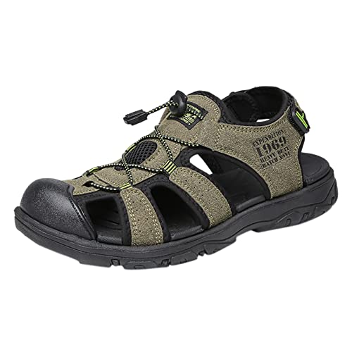 Hiking Sandals 40-44：Herren Sandalen Vorne Geschlossen Trekkingsandalen Für Breite Füße Outdoor Sandalen Wasserfest Strandschuhe Atmungsaktive Freizeitschuhe Mit Gummiband Sneaker Anti-Rutsch von Generic