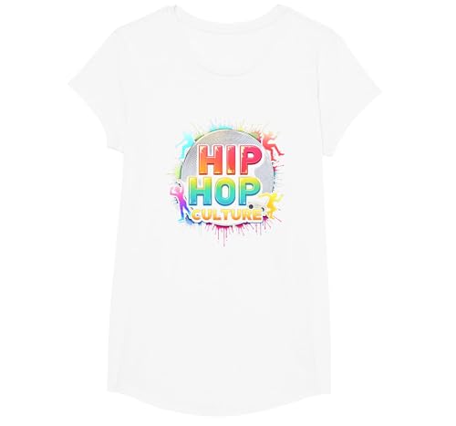 Hip Hop Culture Vibrant Urban Beat für Männer Musikliebhaber T-Shirt, Girls, Weiß, XS von Generic