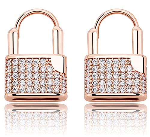 Hip Hop Gold Zierliche Huggie Hoop Ohrringe,18K Vergoldet Niedliche Schlossform Damen von Generic