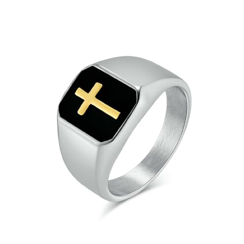 Hip Hop Rock Edelstahl Kreuz Ring Herren Titan Stahl Modeschmuck von Generic