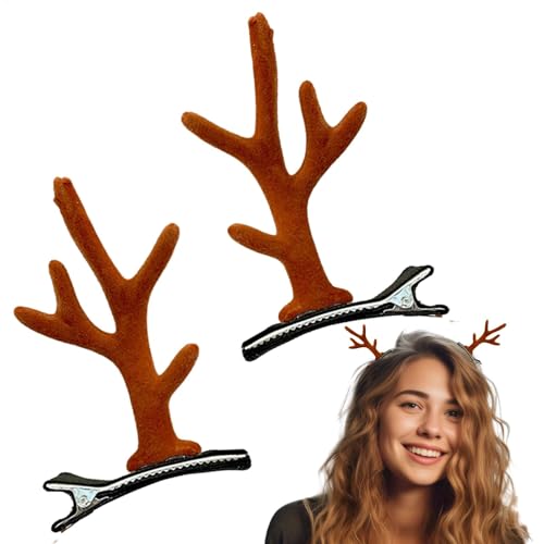 Hirschholz Haarspangen, Haarspangen für Damen - Niedliche Weihnachts-Haarspangen | Für Haarspangen, entzückende Weihnachts-Haarnadeln für von Generic