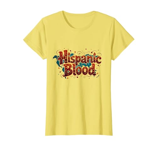 Hispanic Heritage Month Hispanic Blood Pride für Männer T-Shirt, Damen, Gelb, XS Hispanic Heritage Month Hispanic Blood Pride für Männer T-Shirt, Damen, Gelb, XS von Generic