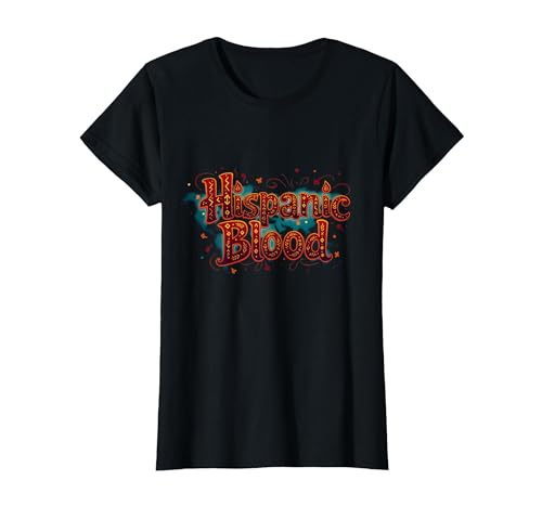 Hispanic Heritage Month Hispanic Blood Pride für Männer T-Shirt, Damen, Schwarz, XS von Generic