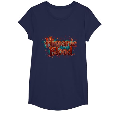 Hispanic Heritage Month Hispanic Blood Pride für Männer T-Shirt, Girls, Marineblau, XS von Generic