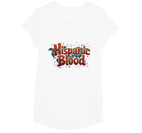 Hispanic Heritage Month Hispanic Blood Pride für Männer T-Shirt, Girls, Weiß, XS von Generic