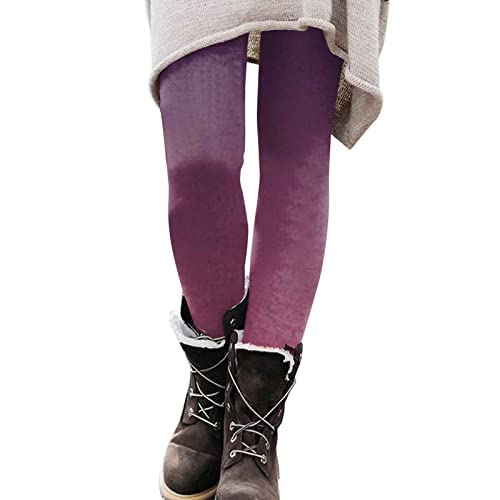 Hoch taillierte, nahtlose Workout-Leggings Bedruckte Yoga-Leggings für Damen, Laufhose Sportkleidung Damen Fitness (Purple, XL) von Generic