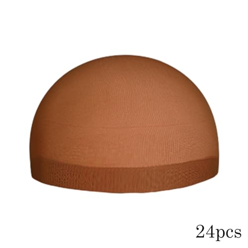 Hochelastische Strümpfe, Netzhut, Perückennetz, Perückenkappen für Damen, 24 Stück Wikinger Perücke (Brown, One Size) von Generic