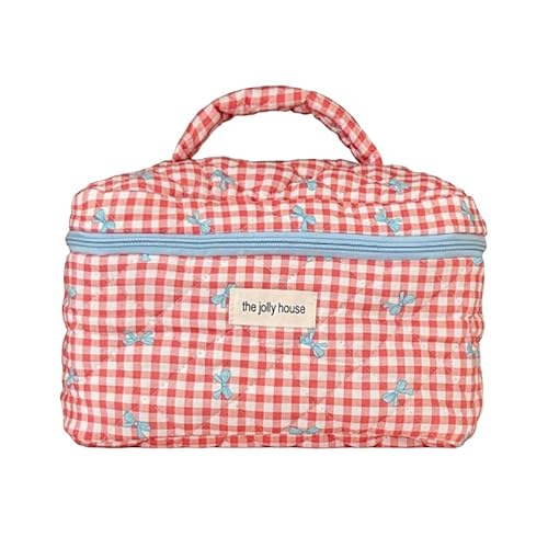 Hochvolumige umwerfende Bow Plaid Kosmetik Tasche für Damen Mädchen Trend ige Aufbewahrung Beutel Mobile Make-up-Boxen Geldbörsen Handtaschen für Frauen Mädchen Hochvolumige umwerfende Bow Plaid Kosmetik Tasche für Damen Mädchen Trend ige Aufbewahrung Beutel Mobile Make-up-Boxen Geldbörsen Handtaschen für Frauen Mädchen von Generic