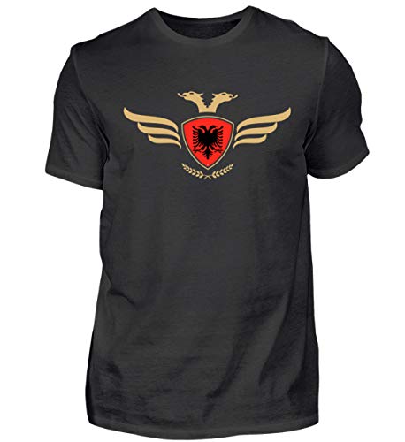 Hochwertiges Herren Shirt - Albanien Fahne Fussball Fanshirt Albania Flagge Albanischer Adler Albanien Wappen von Generic