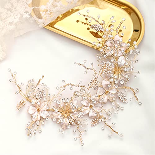 Hochzeit Kopfschmuck Hochzeit Stirnband Kristall Tiara Handarbeit Braut Kopfschmuck Blume Blatt Haarschmuck Stirnband Braut Haarschmuck Hochzeit Haarschmuck von Generic