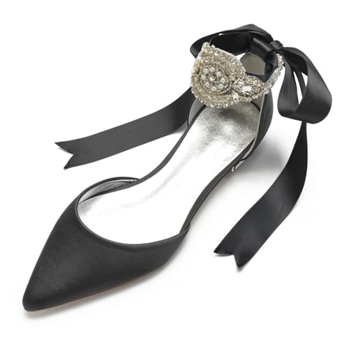 Hochzeit Schuhe Damen Flach Pointed Toe Bridal Flache Schuhe Formelle Abend Abschlussball Party Kleid Schuhe 1.5Cm,Schwarz,39 EU Hochzeit Schuhe Damen Flach Pointed Toe Bridal Flache Schuhe Formelle Abend Abschlussball Party Kleid Schuhe 1.5Cm,Schwarz,39 EU von Generic
