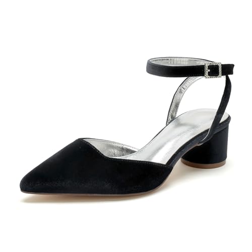 Hochzeit Schuhe Elegante Braut High Time Low Abshatt Block Absatz Brautjungfern Damen Slingback High Hat Schuhe 4.5Cm,Schwarz,39 EU Hochzeit Schuhe Elegante Braut High Time Low Abshatt Block Absatz Brautjungfern Damen Slingback High Hat Schuhe 4.5Cm,Schwarz,39 EU von Generic