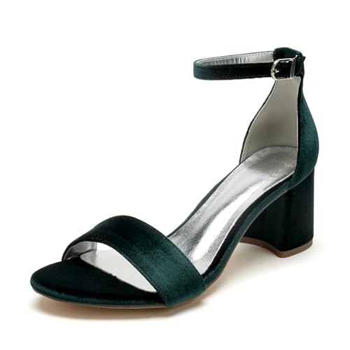 Hochzeitsschuhe Chunky Blockabsatz Damen Bridal High Heel Sandalen Offene Kappe Kleid Absätze6cm,Dark Green,36 EU Hochzeitsschuhe Chunky Blockabsatz Damen Bridal High Heel Sandalen Offene Kappe Kleid Absätze6cm,Dark Green,36 EU von Generic