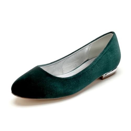 Hochzeitsschuhe Damen Bridal Flache Damen Classic Ballerinas Runde Zehe Schuhe Flache Schuhe 1.5Cm,Dark Green,42 EU Hochzeitsschuhe Damen Bridal Flache Damen Classic Ballerinas Runde Zehe Schuhe Flache Schuhe 1.5Cm,Dark Green,42 EU von Generic