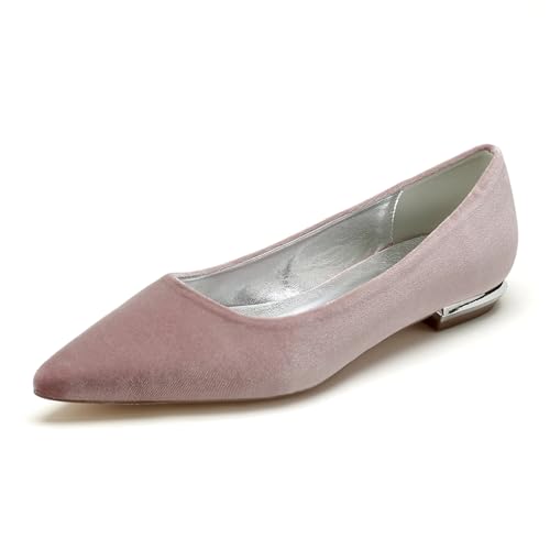 Hochzeitsschuhe Damen Hochzeit Flache Pointed Toe Ballerinas Schuhe Bridal Damen Flach Partei Abendschuhe 1.5Cm,Rosa,39 EU Hochzeitsschuhe Damen Hochzeit Flache Pointed Toe Ballerinas Schuhe Bridal Damen Flach Partei Abendschuhe 1.5Cm,Rosa,39 EU von Generic