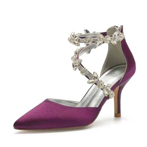 Hochzeitsschuhe Damen Satinoptik Pointed Toe Heel Bridal Stiletto High Heels Brautschuhe Partei Abendschuhe 8Cm,Lila,37 EU Hochzeitsschuhe Damen Satinoptik Pointed Toe Heel Bridal Stiletto High Heels Brautschuhe Partei Abendschuhe 8Cm,Lila,37 EU von Generic